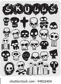 sketch skulls set