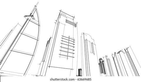 sketch of a skyscraper