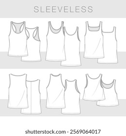 sketch of sleeveless, top, outline, art