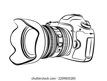 The sketch of a SLR camera.