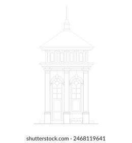 boceto de un Pequeño edificio clásico