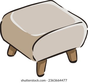Skizze eines kleinen Puffs in Farbe. Vektorgrafik