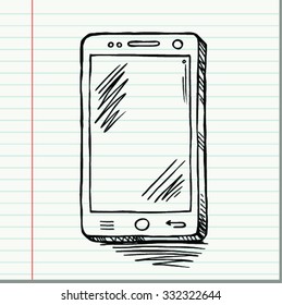 Sketch of Smart Phone sign , vector illustration