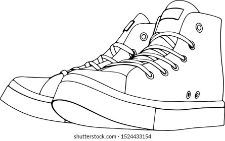 Sketch Sneakers On White Background Vector Stock Vector (Royalty Free ...