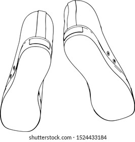 sketch of sneakers on a white background vector