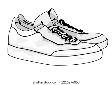 sketch sneakers vector