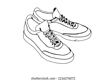 sketch sneakers vector