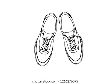 sketch sneakers vector