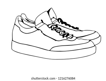 sketch sneakers vector