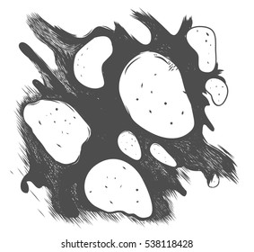 Sketch of  soap bubbles. Hand drawn texture. Vector isolated illustration.
