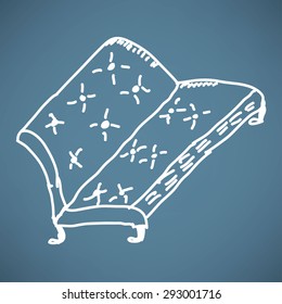 sketch with soft classic couch