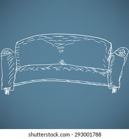 sketch with soft classic couch