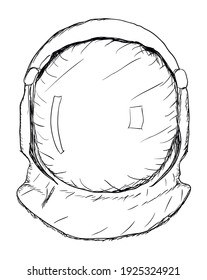 Sketch of space suit helmet. Vector illustration EPS8
