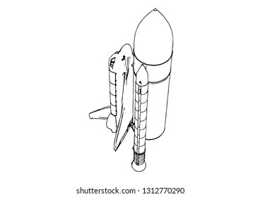 sketch of spacecraft vector