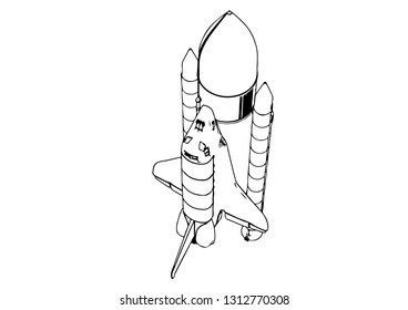 sketch of spacecraft vector
