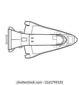 sketch of a spaceship, coloring book, isolated object on a white background, vector illustration, eps