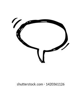 Sketch Speech Bubble. Hand drawn blank Speech Bubble. Dialog empty cloud on white background. Vector illustration.