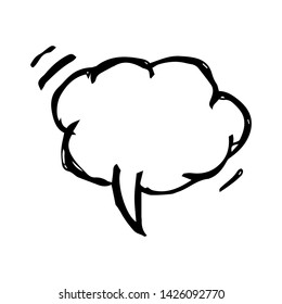 Sketch Speech Bubble. Hand drawn blank Speech Bubble. Dialog empty cloud on white background. Vector illustration.