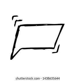 Sketch Speech Bubble. Hand drawn blank Speech Bubble. Dialog empty cloud on white background. Vector illustration.