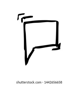 Sketch Speech Bubble. Hand drawn blank Speech Bubble. Dialog empty cloud on white background. Vector illustration.