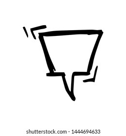 Sketch Speech Bubble. Hand drawn blank Speech Bubble. Dialog empty cloud on white background. Vector illustration.