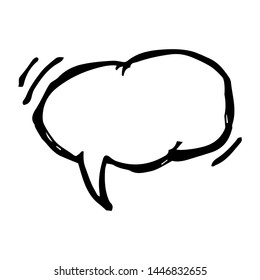 Sketch Speech Bubble. Hand drawn blank Speech Bubble. Dialog empty cloud on white background. Vector illustration.