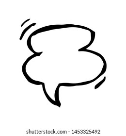 Sketch Speech Bubble. Hand drawn blank Speech Bubble. Dialog empty cloud on white background. Vector illustration.