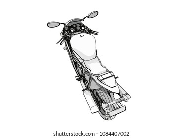 sketch of a sport motorcycle vector