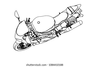 sketch of a sport motorcycle vector