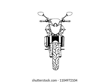 sketch of a sport motorcycle vector
