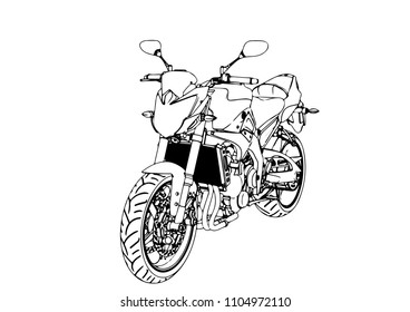 sketch of a sport motorcycle vector
