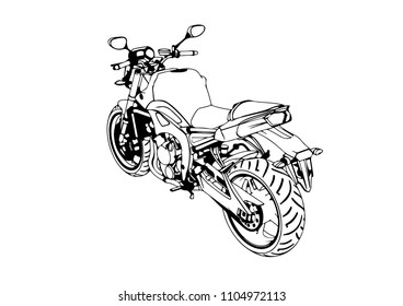 sketch of a sport motorcycle vector
