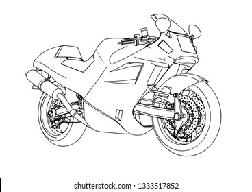 sketch sport motorcycle vector
