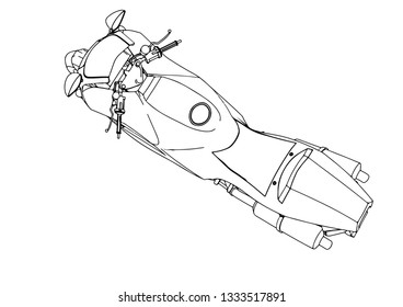 sketch sport motorcycle vector
