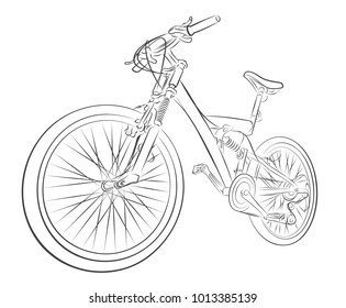 Sketch of sports bicycle. 