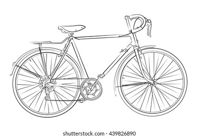 Sketch of sports bicycle.