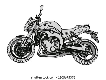 sketch of a sports bike vector