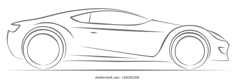 Sketch Sports Car Stock Vector (Royalty Free) 1181352334 | Shutterstock