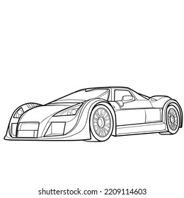 Sketch Sports Car Coloring Book Cartoon Stock Vector (Royalty Free ...