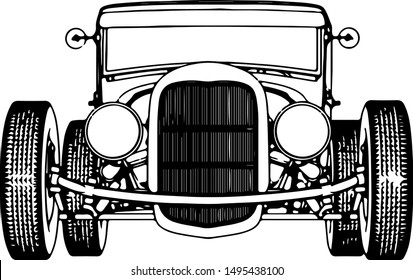 sketch of a sports car roadster isolated vector