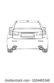 sketch of a sports car vector