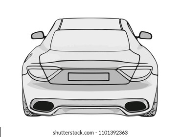 sketch sports car vector