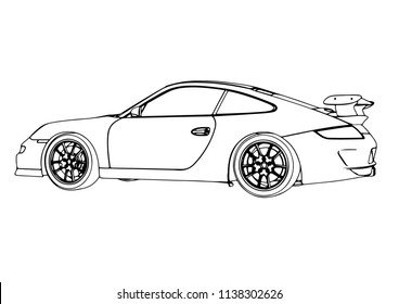 Sketch Sports Car Vector Stock Vector (Royalty Free) 1138302626 ...