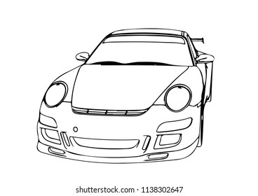 Sketch Sports Car Vector Stock Vector (Royalty Free) 1138302647 ...