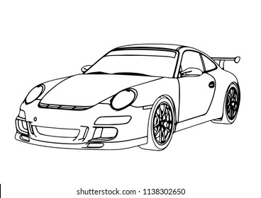 sketch of a sports car vector