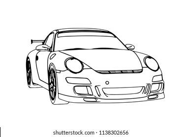 sketch of a sports car vector