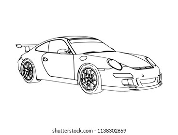 Sketch Sports Car Vector Stock Vector (Royalty Free) 1138302659 ...
