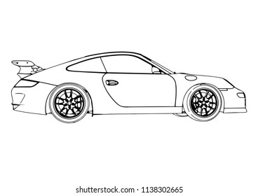 Sketch Sports Car Vector Stock Vector (Royalty Free) 1138302671