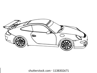 Sketch Sports Car Vector Stock Vector (Royalty Free) 1138302671