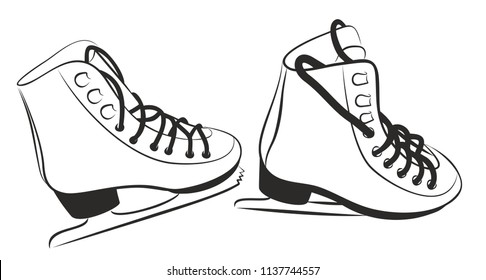 Sketch of the sports figured skates